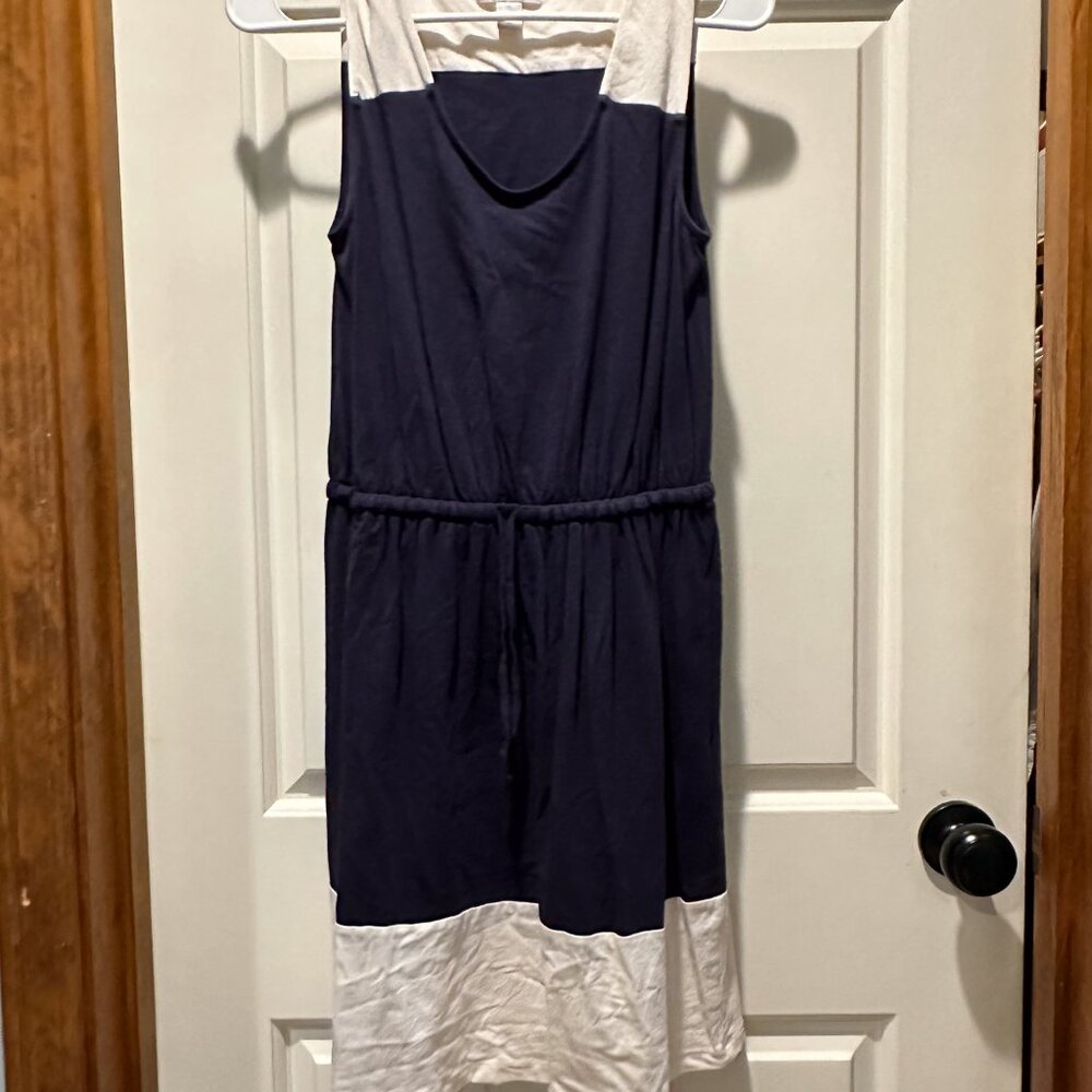 Casual Navy White color block dress Loft XS
